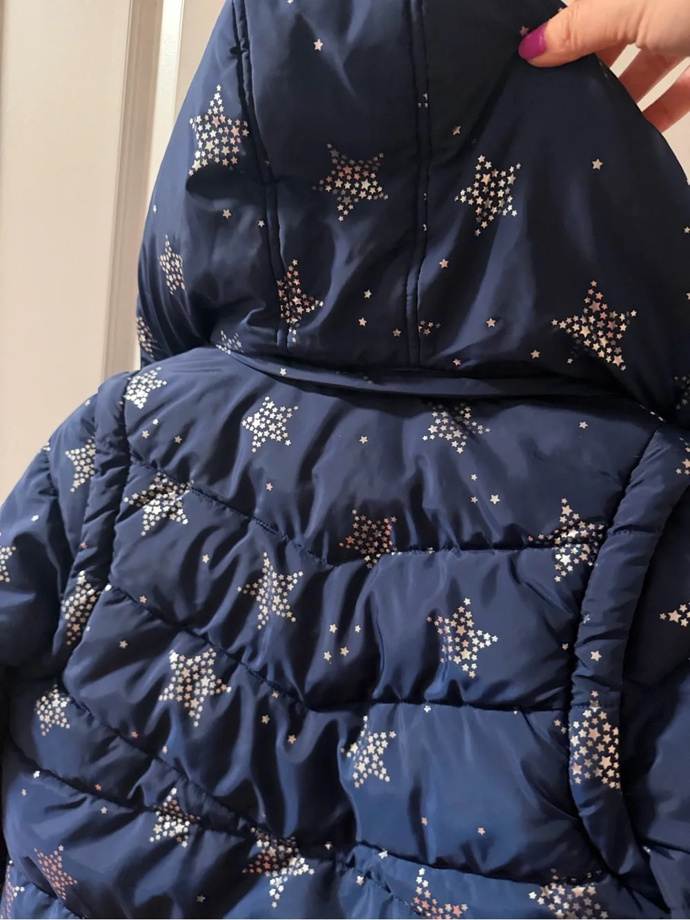 Joules Kids Puffer Jacket with Sherpa Hood